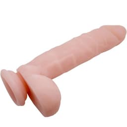 Baile Dildo mit Saugnapf-Basis und Hodenformung an der Unterseite im Detail