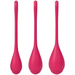 Satisfyer Yoni Power 1 Trainingsset in der Hand gehalten, Größenverhältnis