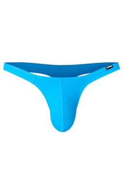 Cut4Men Brazilian Thong String in Blau, Rückansicht mit erkennbaren Schnittdetails