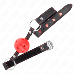 Kink Ballknebel Modell 2 in Rot, Kugel in der Detailaufnahme