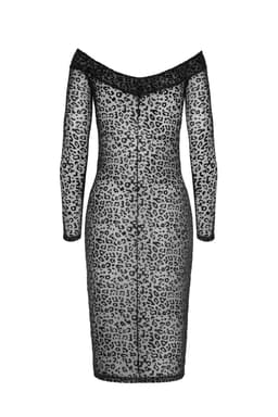 Noir Handmade Midikleid am Körper getragen, seitliche Ansicht