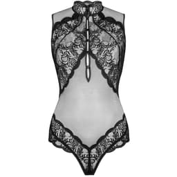 Livco Corsetti Sagen Body in Schwarz, Nahaufnahme von Gewebe und Nahtverarbeitung