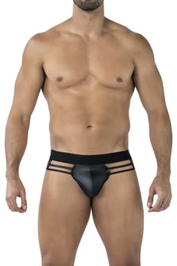 Cut4Men Wired String in Schwarz, komplette Gesamtansicht von vorne