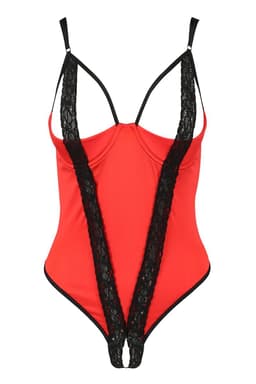 Passion Devil Collection Stringbody in Rot/Schwarz, Gesamtansicht von vorne