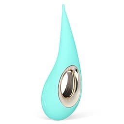LELO Dot Klitorisstimulator in Aqua, Gesamtansicht, mit Fokus auf die Materialoberfläche