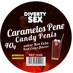 Diablo Picante 20 Penis-Süßigkeiten Rum-Cola, Nahaufnahme der Bonbons