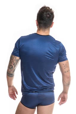 Anais Men Naval Herren-T-Shirt, Nahaufnahme des Stoffs