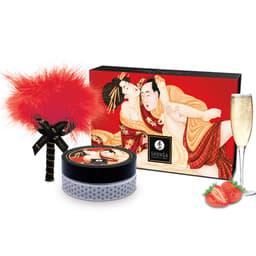 Shunga Massagepulver-Set Erdbeere, Gesamtansicht der Verpackung