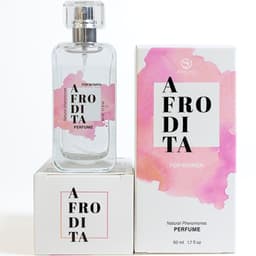 SecretPlay Aphrodite Parfumflakon in der Hand, Größenvergleich der 50-ml-Flasche