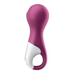 Satisfyer Lucky Libra in der Hand am Ringgriff gehalten, Größenverhältnis