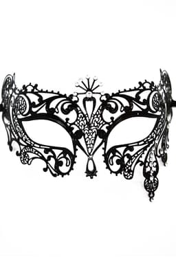 Venezianische Maske BL274617 von Be Lily in Schwarz, komplette Gesamtansicht
