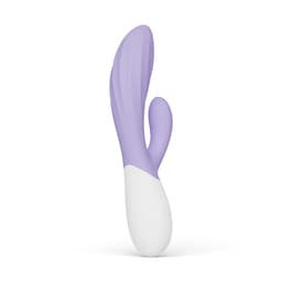 Lelo Ina Twist Doppelvibrator in Lavendel, Gesamtansicht in Studioaufnahme