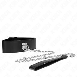 Kink Basismodell 0 Halsband mit Leine, das schlichte Basisband in der Detailaufnahme