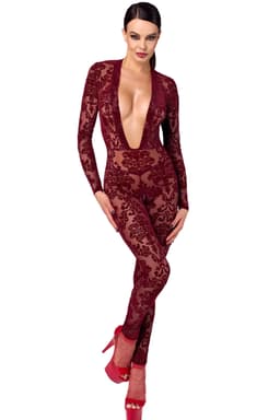 Noir Handmade Kink Royal Overall, Nahaufnahme des Reißverschlusses im Schritt