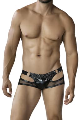 Cut4Men Control Grid Trunk Shorts Boxershorts in Schwarz, Rückansicht mit erkennbaren Schnittdetails