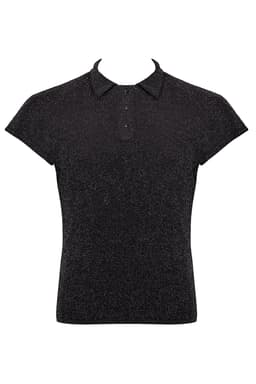 Noir Handmade Poloshirt, Nahaufnahme des silbernen Schimmers