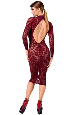 Noir Handmade Kink Royal Midikleid am Körper getragen, seitliche Ansicht