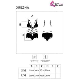 Livco Corsetti Drezna Dessous-Set in Schwarz, Nahaufnahme von Gewebe und Nahtverarbeitung