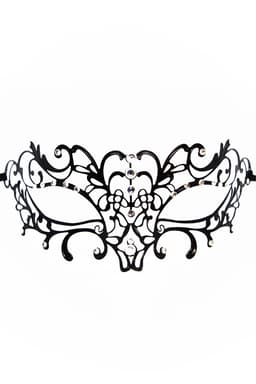 Venezianische Maske BL274626 von Be Lily in Schwarz, komplette Gesamtansicht