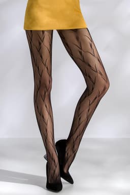 Passion Strumpfhose TI046, Detailansicht des Netzmaterials mit mit Muster