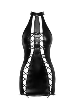 Noir Handmade Minikleid am Körper getragen, seitliche Ansicht