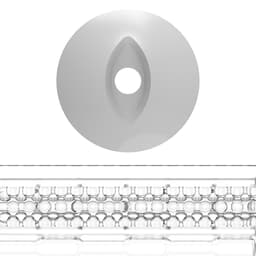 Kiiroo Titan Power Sleeve von der Seite, Öffnung und Struktur im Detail