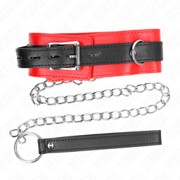 KINK Halsband mit rotem Riemen, Rückansicht mit Riemenführung