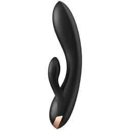 Satisfyer Double Flex von der Seite mit zwei flexiblen Schäften im Detail