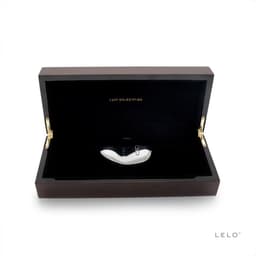 Verpackung des Lelo Yva Massagestabs aus poliertem Edelstahl
