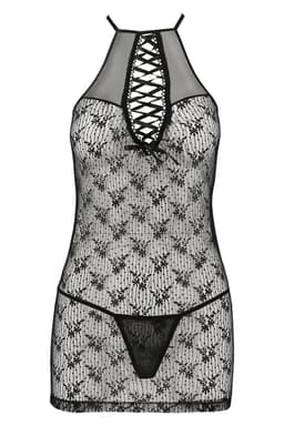 Passion Erotic Collection Chemise in Schwarz, Gesamtansicht von vorne