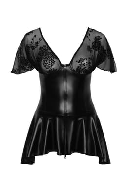 Noir Handmade Curve Minikleid, Nahaufnahme des 2-Wege-Reißverschlusses