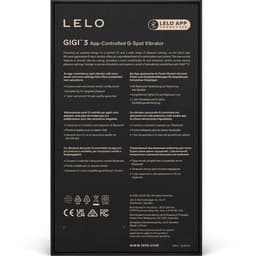 Verpackung des Lelo Gigi 3 G-Punkt-Vibrators in natürlichem Licht fotografiert