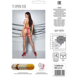 Passion Tiopen 019 Ouvert-Strumpfhose, seitliche Ansicht mit Blick auf den Hüftverlauf
