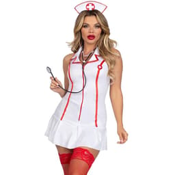 Leg Avenue Krankenschwester-Kostüm in Weiß mit engem Kleid, Gesamtansicht