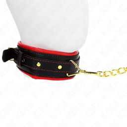 Kink Kunstleder-Halsband Modell 2 mit Polsterung flach ausgelegt, gesamte Länge sichtbar