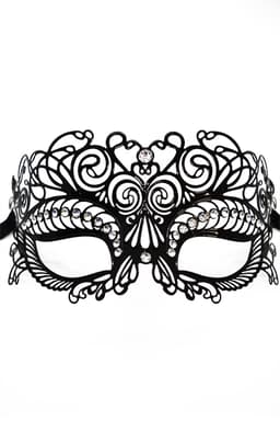 Venezianische Maske BL274619 von Be Lily in Schwarz, komplette Gesamtansicht