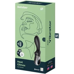 Bedienelemente und Ladeanschluss des Satisfyer Heat Climax App-Analvibrator im Detail