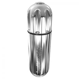 Bathmate Vibe Silber von der Seite, kompakte Form im Detail aus nächster Nähe