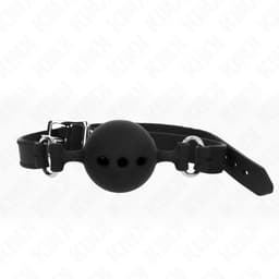 Kink – Ballknebel aus Vollsilikon, Kugel 4 cm – Schwarz / L (2 cm), Ansicht 16