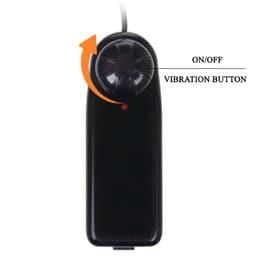Baile Vibrator mit Saugnapf von der Seite fotografiert, Detailaufnahme der geäderten Oberfläche