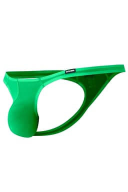 Cut4Men Brazilian-Thong aus durchsichtigem Netzmaterial, Farbvariante Türkis, seitliche Ansicht