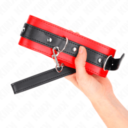 KINK Halsband mit rotem Riemen, Detailansicht der 65 cm langen Leine