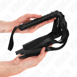 Kink Peitsche mit breitem Schwanz, Griff des Modells im Detail