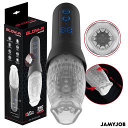 Jamyjob Blow-R Masturbator mit Stoß- und Rotationsfunktion, Gesamtansicht des Geräts