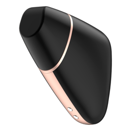 Satisfyer Love Triangle von der Seite, flache Bauform und Silikonaufsatz