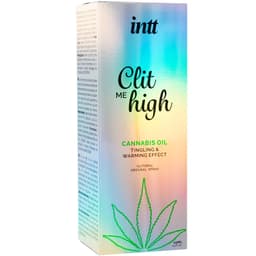 Faltschachtel des INTT Clit me High Cannabisöl Sprays mit Produktinfos