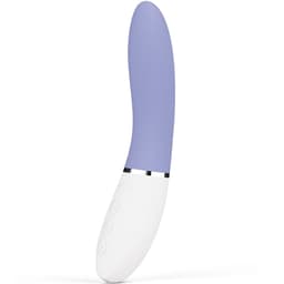 Lelo Liv 3 G-Punkt-Stimulator in Blau, Gesamtansicht in natürlichem Licht fotografiert