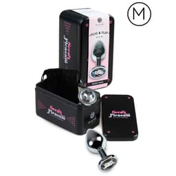 Verpackung des Secretplay Analplugs aus Aluminium mit Schmuckstein