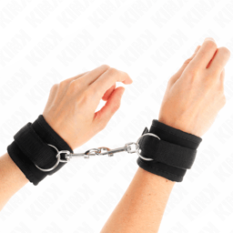 Kink Bind Modell 2 – Handgelenkfesseln, Rot , mit Klettverschluss – Schwarz, Ansicht 5
