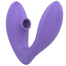 ROMP Reverb G-Punkt-Vibrator in Lila, in der Hand gehalten im Größenvergleich